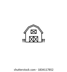 Barn icon. Farm and agriculture icon. Simple, flat, black, outline.