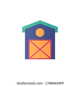 barn icon flat design vector color design. isolated on white background