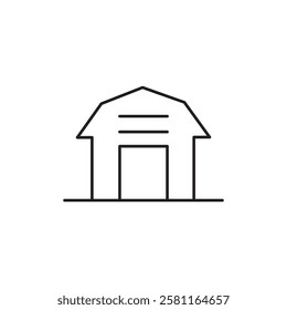 barn icon Flat simple outline