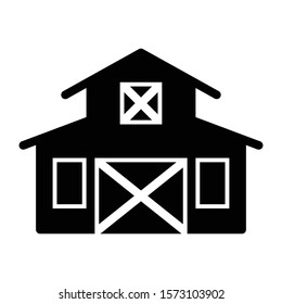 barn icon glyph vector design