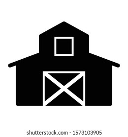 barn icon glyph vector design