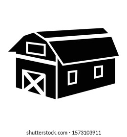 barn icon glyph vector design