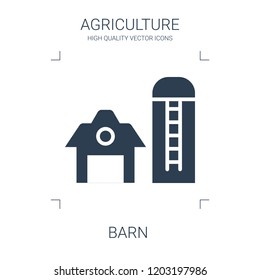 barn icon. high quality filled barn icon on white background. from agriculture collection flat trendy vector barn symbol. use for web and mobile