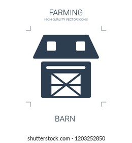 barn icon. high quality filled barn icon on white background. from farming collection flat trendy vector barn symbol. use for web and mobile