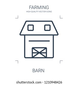 barn icon. high quality line barn icon on white background. from farming collection flat trendy vector barn symbol. use for web and mobile