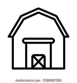 Barn icon illustration in line style. Perfect for website mobile app presentation. Suitable for any user interface and user experience