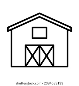 barn icon in line style