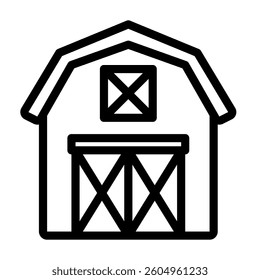 Barn icon line style transparent