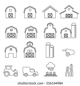 barn icon line vector illustration