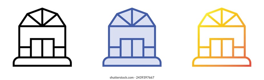 barn icon. Linear, Blue Fill and Gradient Style Design Isolated On White Background