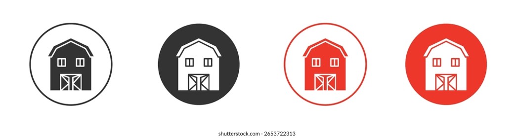 Icono del granero para el logotipo, símbolo de la muestra del Vector para el diseño