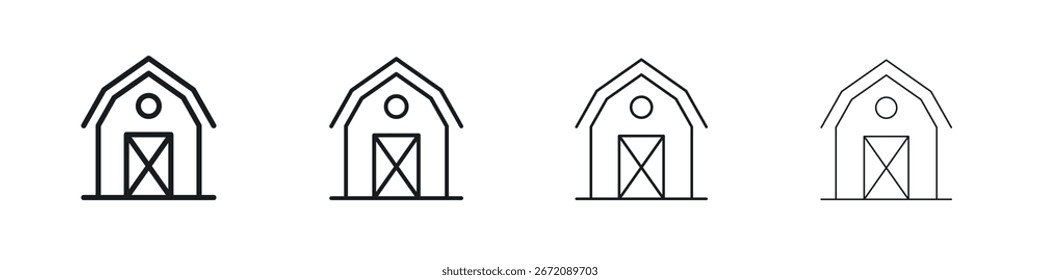 Barn icon. minimal strokes lines for web designs