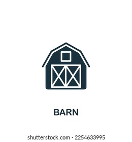 Barn icon. Monochrome simple sign from agriculture collection. Barn icon for logo, templates, web design and infographics. svg