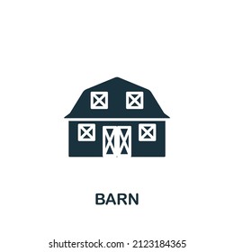 Icono de Barn. Icono monocromo de Barn simple para plantillas, diseño web e infografías