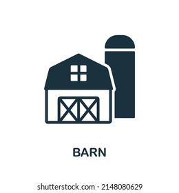 Icono de Barn. Icono monocromo de Barn simple para plantillas, diseño web e infografías
