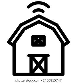 barn icon with outline style