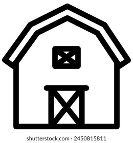 barn icon with outline style 