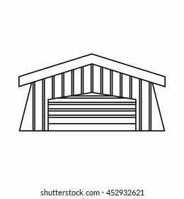 Barn icon in outline style. Building symbol isolated vector illustration