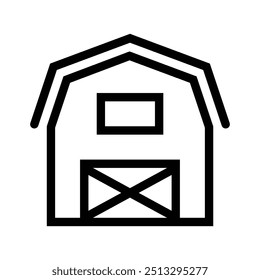 barn icon. Outline style design isolated on white background