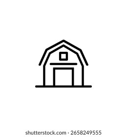 ícone de celeiro ou vetor de símbolo de contorno de celeiro isolado. Melhor ícone de celeiro para aplicativos, sites ou sobre design de produtos agrícolas.