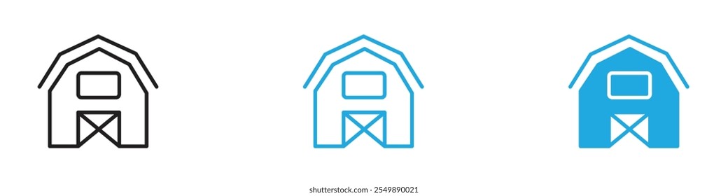 Conjunto de líneas de Vector de contorno de icono de granero