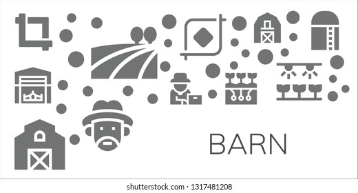 barn icon set. 11 filled barn icons.  Simple modern icons about  - Crop, Field, Hangar, Farmer, Barn, Farming, Farm, Harvest