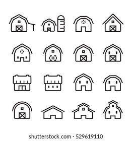 barn icon set