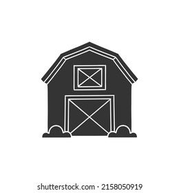 Barn Icon Silhouette Illustration. Farm Vector Graphic Pictogram Symbol Clip Art. Doodle Sketch Black Sign.