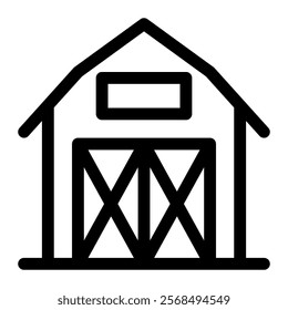 Barn icon with simple and line style