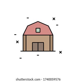 Barn icon. Simple outline colored vector of agriculture icons for ui and ux, website or mobile application