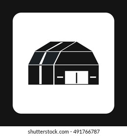 Barn icon in simple style on a white background