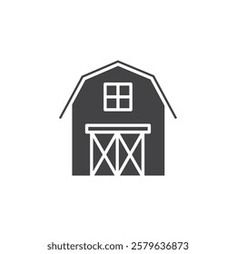 Barn icon Simple thin line flat symbol