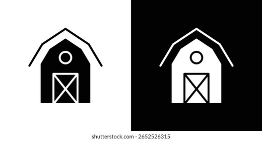 Barn icon symbol collection. Flat vector stock illustration.
