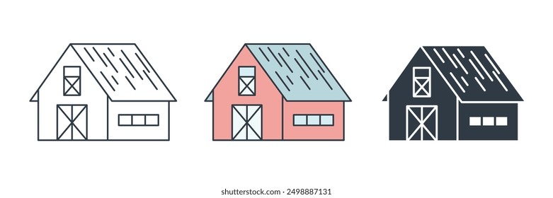 Barn icon symbol vector illustration isolated on white background