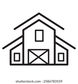 Barn icon in thin line style