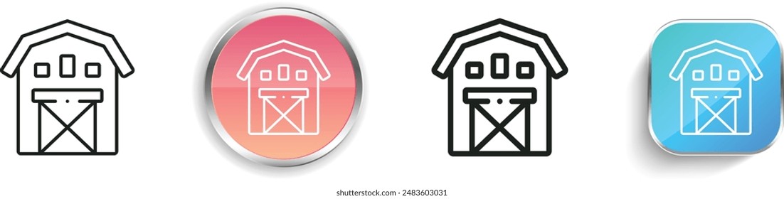 barn icon. Thin Linear, Regular and Button Style Design Isolated On White Background