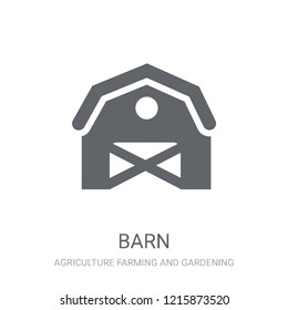 Barn icon. Trendy Barn logo concept on white background from Agriculture Farming and Gardening collection. Suitable for use on web apps, mobile apps and print media.