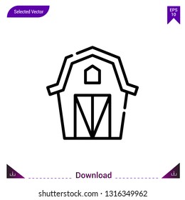 barn icon vector . Best modern, simple, isolated, type-of-houses , logo, flat icon for website design or mobile applications, UI / UX design vector format