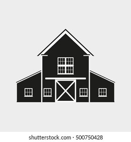 Barn icon. Vector illustration of farm house.