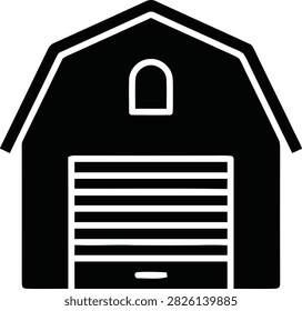 Barn icon vector illustration isolated on white background. Simple barn symbol for farm or agriculture design.
