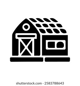 Barn icon. Vector Illustration of Wooden Barn, Barn House. Village Farmers and Livestock.