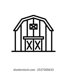 barn icon vector, line style icon