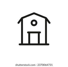 Barn icon vector. Linear style sign for mobile concept and web design. Barn symbol illustration. Pixel vector graphics - Vector.