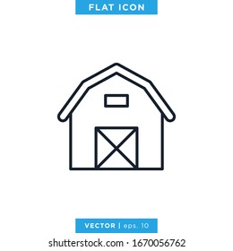 Barn Icon Vector Logo Design Template. Editable Stroke