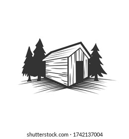 Barn Icon Vintage Barn Shed Logo Illustration Vector