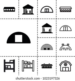 Barn icons. set of 13 editable filled and outline barn icons such as