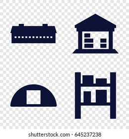 Barn icons set. set of 4 