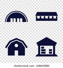 Barn icons set. set of 4 barn filled icons such as