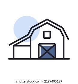 Barn isolated flat isolated icon. Farm animal sign. Graph symbol for your web site design, logo, app, UI. Vector illustration