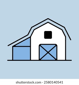 Barn isolated flat isolated icon. Farm animal sign. Graph symbol for your web site design, logo, app, UI. Vector illustration